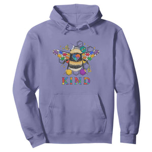 Bee Autism Awareness Hoodie Be Kind Bumblebee Spectrum Ribbon Puzzle Piece TS02 Violet Printyourwear