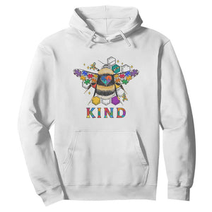 Bee Autism Awareness Hoodie Be Kind Bumblebee Spectrum Ribbon Puzzle Piece TS02 White Printyourwear