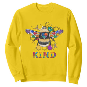 Bee Autism Awareness Sweatshirt Be Kind Bumblebee Spectrum Ribbon Puzzle Piece TS02 Daisy Printyourwear