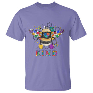 Bee Autism Awareness T Shirt Be Kind Bumblebee Spectrum Ribbon Puzzle Piece TS02 Violet Printyourwear