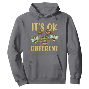Bee Autism Awareness Hoodie It's Ok To Be Different Spectrum Puzzle Piece TS02 Charcoal Printyourwear