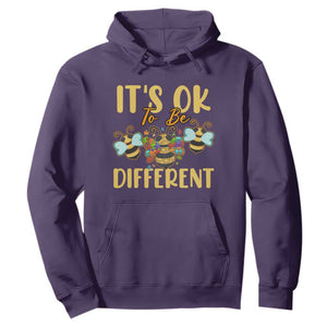 Bee Autism Awareness Hoodie It's Ok To Be Different Spectrum Puzzle Piece TS02 Purple Printyourwear