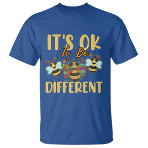 Bee Autism Awareness T Shirt It's Ok To Be Different Spectrum Puzzle Piece TS02 Royal Blue Printyourwear