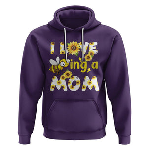 Queen Bee Mom Hoodie I Love Being A Mom Sunflower Floral Mother's Day Gifts Purple Printyourwear