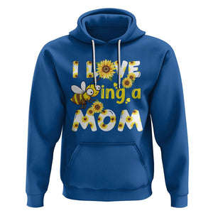 Queen Bee Mom Hoodie I Love Being A Mom Sunflower Floral Mother's Day Gifts Royal Blue Printyourwear