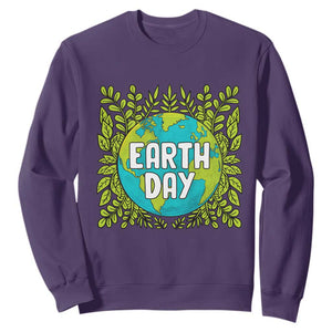Earth Day Sweatshirt Celebrate Earth Day Go Green Go Planet Plant More Trees TS02 Purple Printyourwear