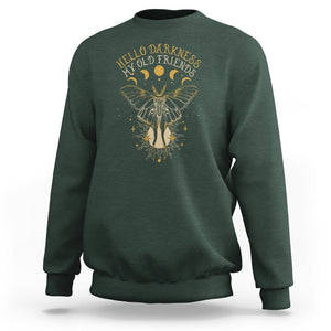 Moth Sweatshirt Hello Darkness My Old Friend Sound Of Silence Starry Luna Moth Actias Luna Mystic Alchemy Moth Spirit Animal Celestial Shirt for Women, Moth T-shirt, Spiritual Shirt, TS02 Dark Forest Green Printyourwear