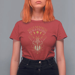 Moth T Shirt For Women Hello Darkness My Old Friend Sound Of Silence Starry Luna Moth Actias Luna Mystic Alchemy Moth Spirit Animal Celestial Shirt for Women, Moth T-shirt, Spiritual Shirt, TS02 Red Printyourwear