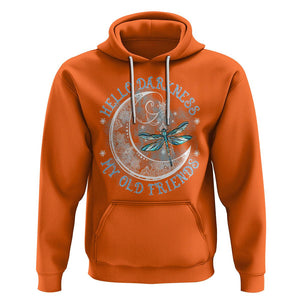 Dragonfly Hoodie Hello Darkness My Old Friend Sound Of Silence Moon and Dragonfly Mandala Mystic Peaceful Meditation Shirt for Women, Dragonfly T-shirt, Dragonfly Gift, Insect Lover Shirt TS02 Orange Printyourwear