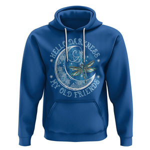 Dragonfly Hoodie Hello Darkness My Old Friend Sound Of Silence Moon and Dragonfly Mandala Mystic Peaceful Meditation Shirt for Women, Dragonfly T-shirt, Dragonfly Gift, Insect Lover Shirt TS02 Royal Blue Printyourwear