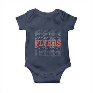 Retro Flyers Name Script Style Baby Onesie Vintage Distressed Graphic Sports Fan Pride TS02 Navy Print Your Wear