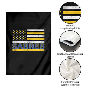 Retro Patriotic Sabres Name Pride American Flag Garden Flag Distressed Sports Fan Graphic TS02 Print Your Wear