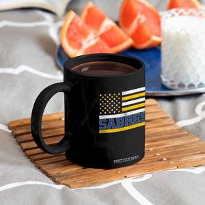 Retro Patriotic Sabres Name Pride American Flag Coffee Mug Distressed Sports Fan Graphic TS02 Print Your Wear