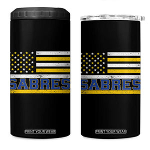 Retro Patriotic Sabres Name Pride American Flag 4 in 1 Can Cooler Tumbler Distressed Sports Fan Graphic TS02 One Size: 16 oz Black Print Your Wear
