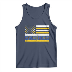 Retro Patriotic Sabres Name Pride American Flag Tank Top Distressed Sports Fan Graphic TS02 Navy Print Your Wear