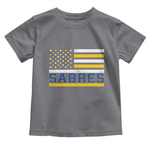 Retro Patriotic Sabres Name Pride American Flag Toddler T Shirt Distressed Sports Fan Graphic TS02 Charcoal Print Your Wear