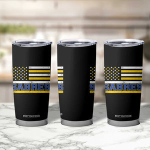 Retro Patriotic Sabres Name Pride American Flag Tumbler Cup Distressed Sports Fan Graphic TS02 Print Your Wear