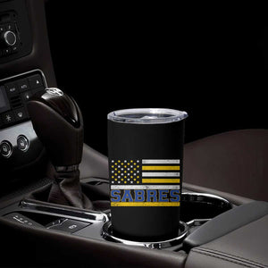Retro Patriotic Sabres Name Pride American Flag Tumbler Cup Distressed Sports Fan Graphic TS02 Print Your Wear