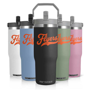 Vintage Flyers Name Script Style Flip Straw Tumbler Retro Distressed Tailgate Spirit Sports Fan TS02 Print Your Wear