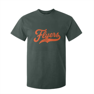 Vintage Flyers Name Script Style T Shirt For Kid Retro Distressed Tailgate Spirit Sports Fan TS02 Dark Forest Green Print Your Wear