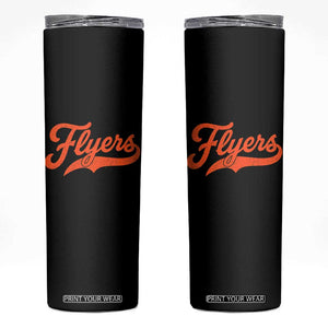 Vintage Flyers Name Script Style Skinny Tumbler Retro Distressed Tailgate Spirit Sports Fan TS02 Black Print Your Wear