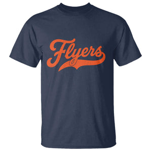 Vintage Flyers Name Script Style T Shirt Retro Distressed Tailgate Spirit Sports Fan TS02 Navy Print Your Wear