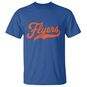 Vintage Flyers Name Script Style T Shirt Retro Distressed Tailgate Spirit Sports Fan TS02 Royal Blue Print Your Wear