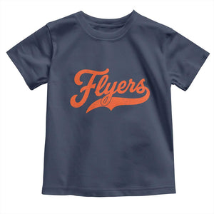Vintage Flyers Name Script Style Toddler T Shirt Retro Distressed Tailgate Spirit Sports Fan TS02 Navy Print Your Wear