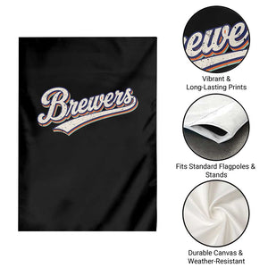 Vintage 70s Brewers Name Script Style Garden Flag Retro Distressed Tailgate Spirit Sports Fan TS02 Print Your Wear