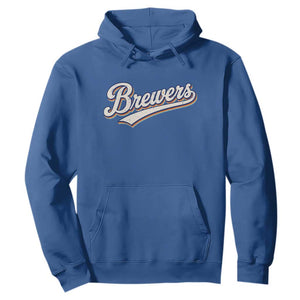 Vintage 70s Brewers Name Script Style Hoodie Retro Distressed Tailgate Spirit Sports Fan TS02 Royal Blue Print Your Wear