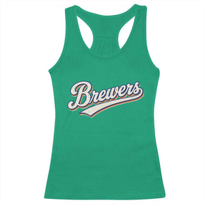 Vintage 70s Brewers Name Script Style Racerback Tank Top Retro Distressed Tailgate Spirit Sports Fan TS02 Irish Green Print Your Wear