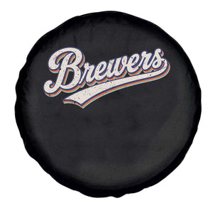 Vintage 70s Brewers Name Script Style Spare Tire Cover Retro Distressed Tailgate Spirit Sports Fan TS02 Print Your Wear