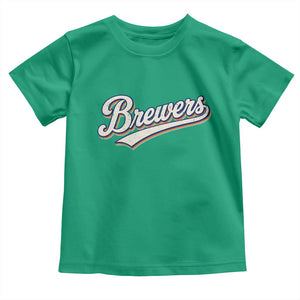 Vintage 70s Brewers Name Script Style Toddler T Shirt Retro Distressed Tailgate Spirit Sports Fan TS02 Irish Green Print Your Wear