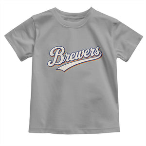 Vintage 70s Brewers Name Script Style Toddler T Shirt Retro Distressed Tailgate Spirit Sports Fan TS02 Sport Gray Print Your Wear