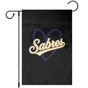 Vintage 70s Sabres Name Heart Script Style Garden Flag Retro Distressed Tailgate Spirit Sports Fan TS02 Black Print Your Wear