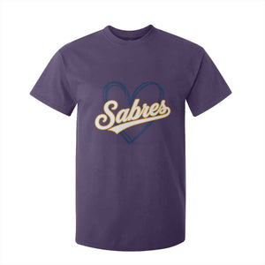 Vintage 70s Sabres Name Heart Script Style T Shirt For Kid Retro Distressed Tailgate Spirit Sports Fan TS02 Purple Print Your Wear
