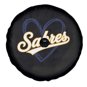 Vintage 70s Sabres Name Heart Script Style Spare Tire Cover Retro Distressed Tailgate Spirit Sports Fan TS02 Print Your Wear