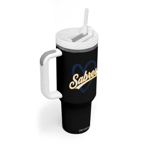 Vintage 70s Sabres Name Heart Script Style Tumbler With Handle Retro Distressed Tailgate Spirit Sports Fan TS02 Print Your Wear