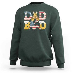 Funny Drinking Dad Sweatshirt Dad Bod Father Figure Beer Love American Flag TS02 Dark Forest Green Print Your Wear