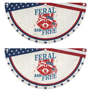 Funny Feral and Free Raccoon Patriotic Fan Flag Bandana Animal 4th of July US Flag TS02 2pcs pack Classic Beige Print Your Wear