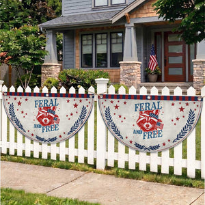 Funny Feral and Free Raccoon Patriotic Fan Flag Bandana Animal 4th of July US Flag TS02 2pcs pack Laurel Beige Print Your Wear