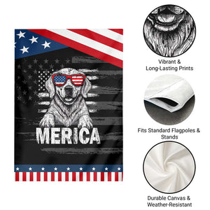 Merica Golden Retriever Garden Flag Patriotic Dog US Flag 4th Of July TS02 Print Your Wear