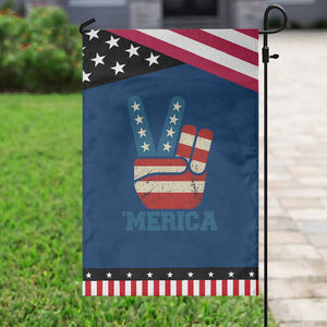 Vintage ‘Merica Peace Sign Garden Flag Retro Patriotic 4th of July USA Flag TS02 Classic Blue Black Print Your Wear