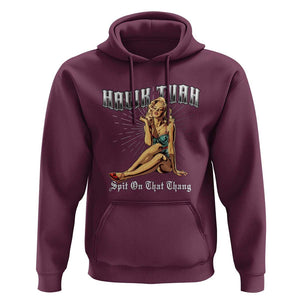 Funny Pin-Up Girl Hoodie Hawk Tuah Spit On That Thang TS02 Maroon Print Your Wear