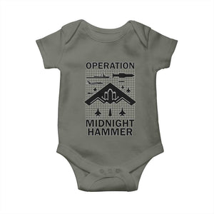 Operation Midnight Hammer Military Baby Onesie Tactical Warfare Jets Bombers TS02 Military Green Print Your Wear
