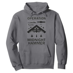 Operation Midnight Hammer Military Hoodie Tactical Warfare Jets Bombers TS02 Charcoal Print Your Wear