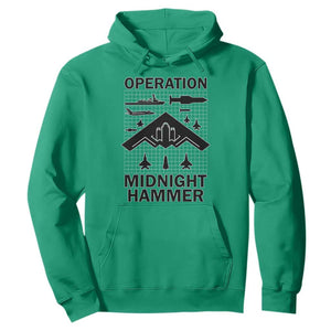 Operation Midnight Hammer Military Hoodie Tactical Warfare Jets Bombers TS02 Irish Green Print Your Wear