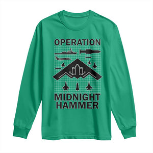 Operation Midnight Hammer Military Long Sleeve Shirt Tactical Warfare Jets Bombers TS02 Irish Green Print Your Wear