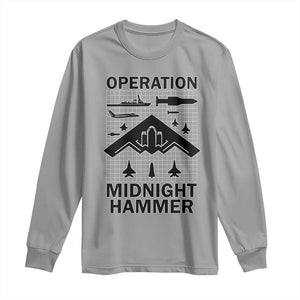 Operation Midnight Hammer Military Long Sleeve Shirt Tactical Warfare Jets Bombers TS02 Sport Gray Print Your Wear