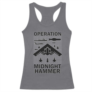 Operation Midnight Hammer Military Racerback Tank Top Tactical Warfare Jets Bombers TS02 Charcoal Print Your Wear